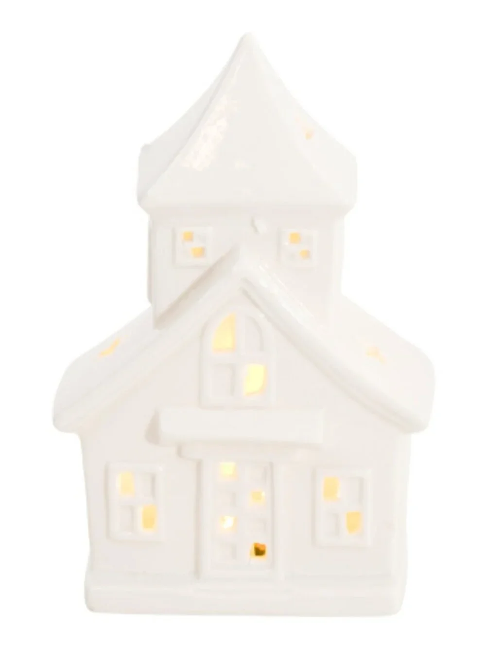 Love & Light White Minimalist Ceramic Church LED 7 in